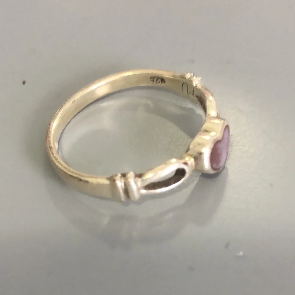 Sterling Silver Heart Ring With Heart Stone